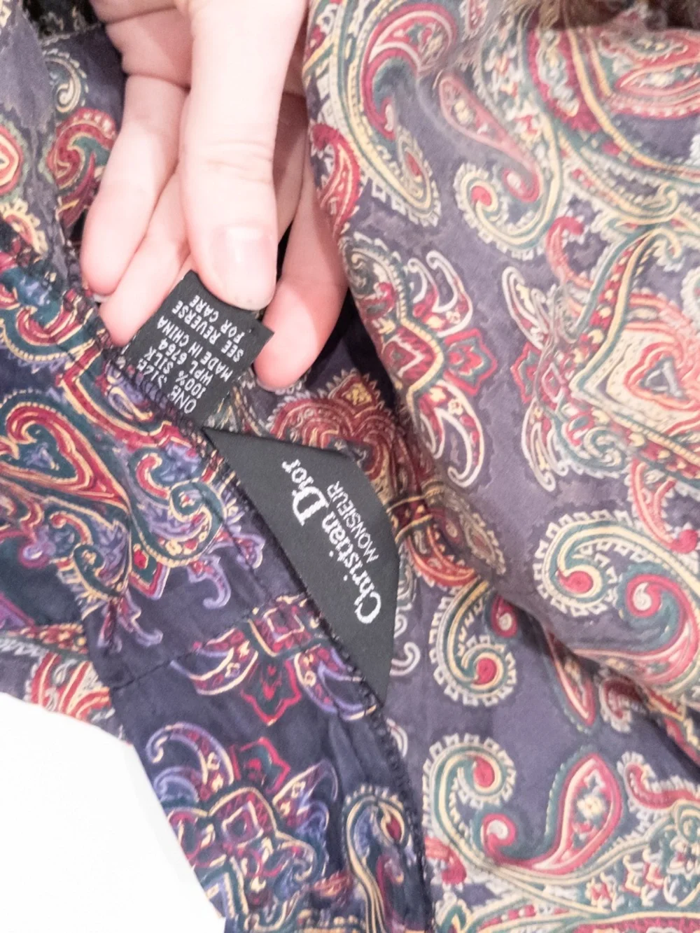 Christian Dior Monsieur silk robe paisley print one size w/ tie